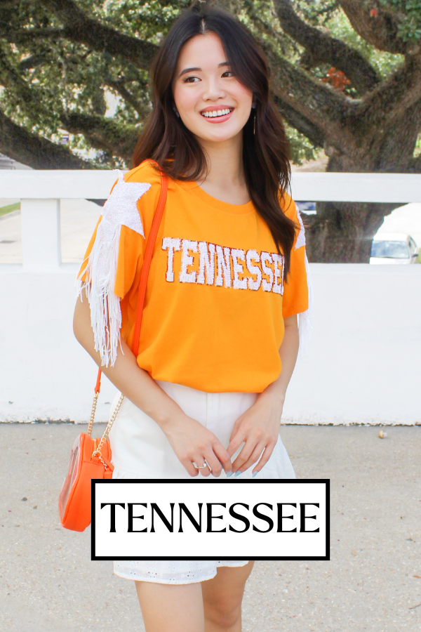 Orange & White Sequin Football Shirt Dress - TN Vols Gameday