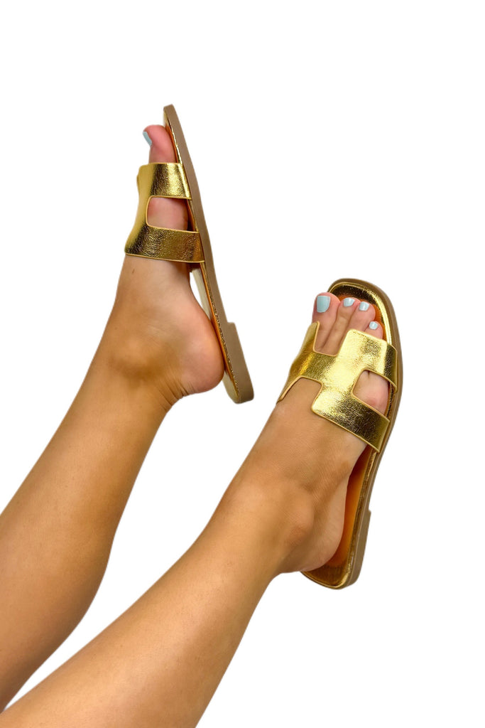 gold sandals