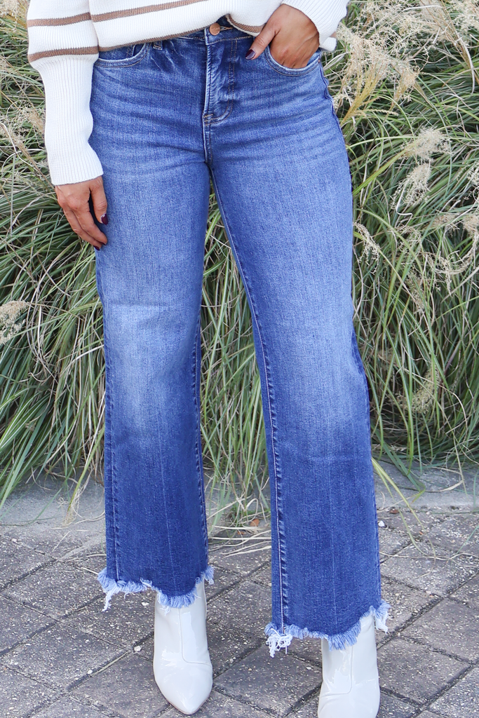 straight leg denim jeans