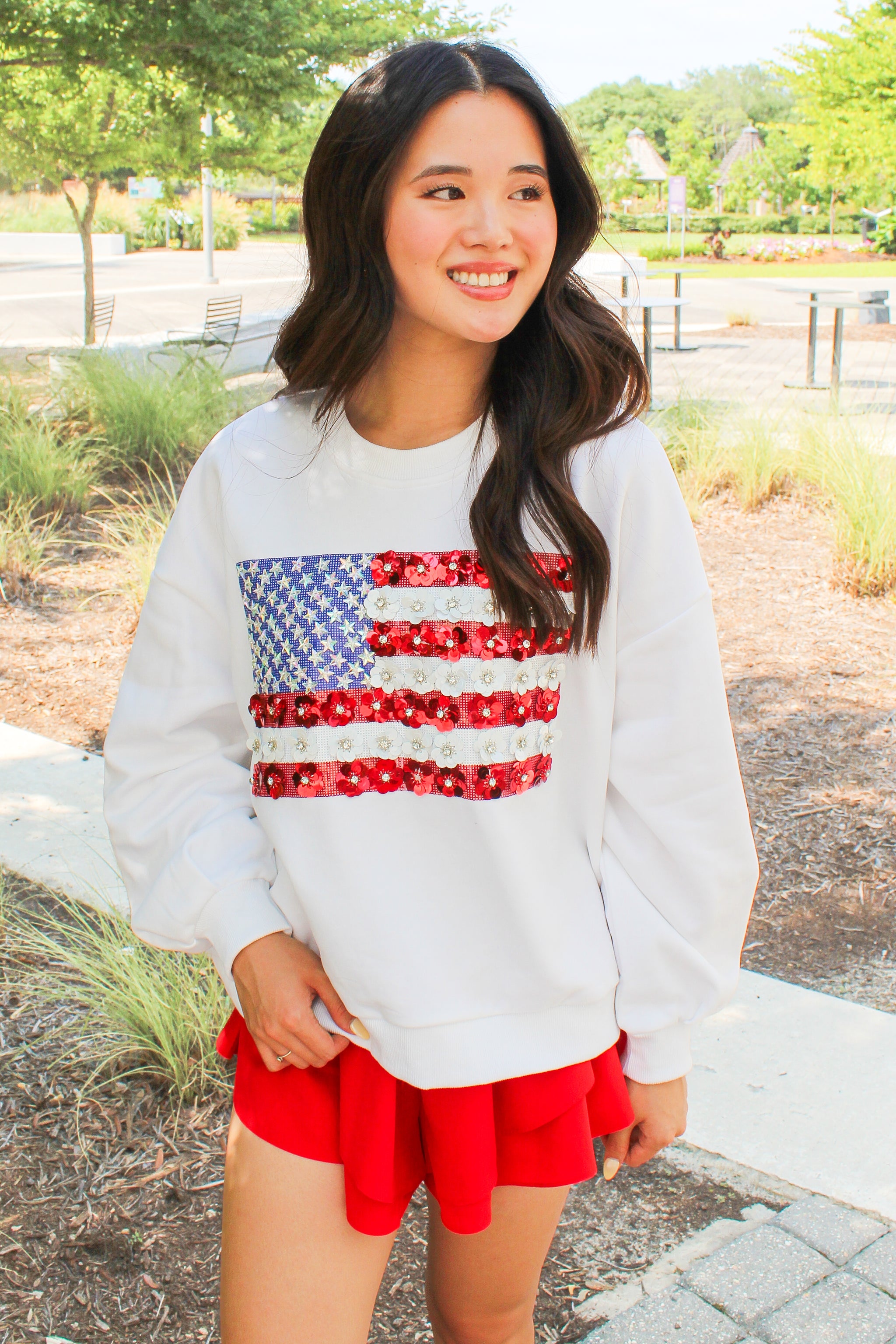 Sequin top sweatshirt