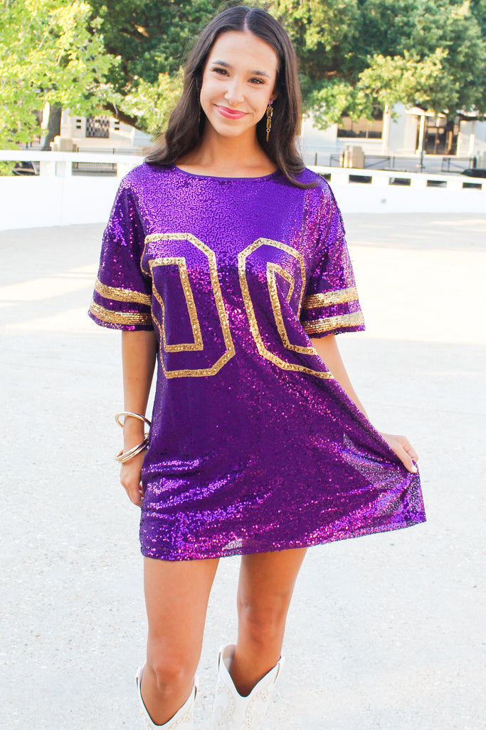 biggest fan sequin dress