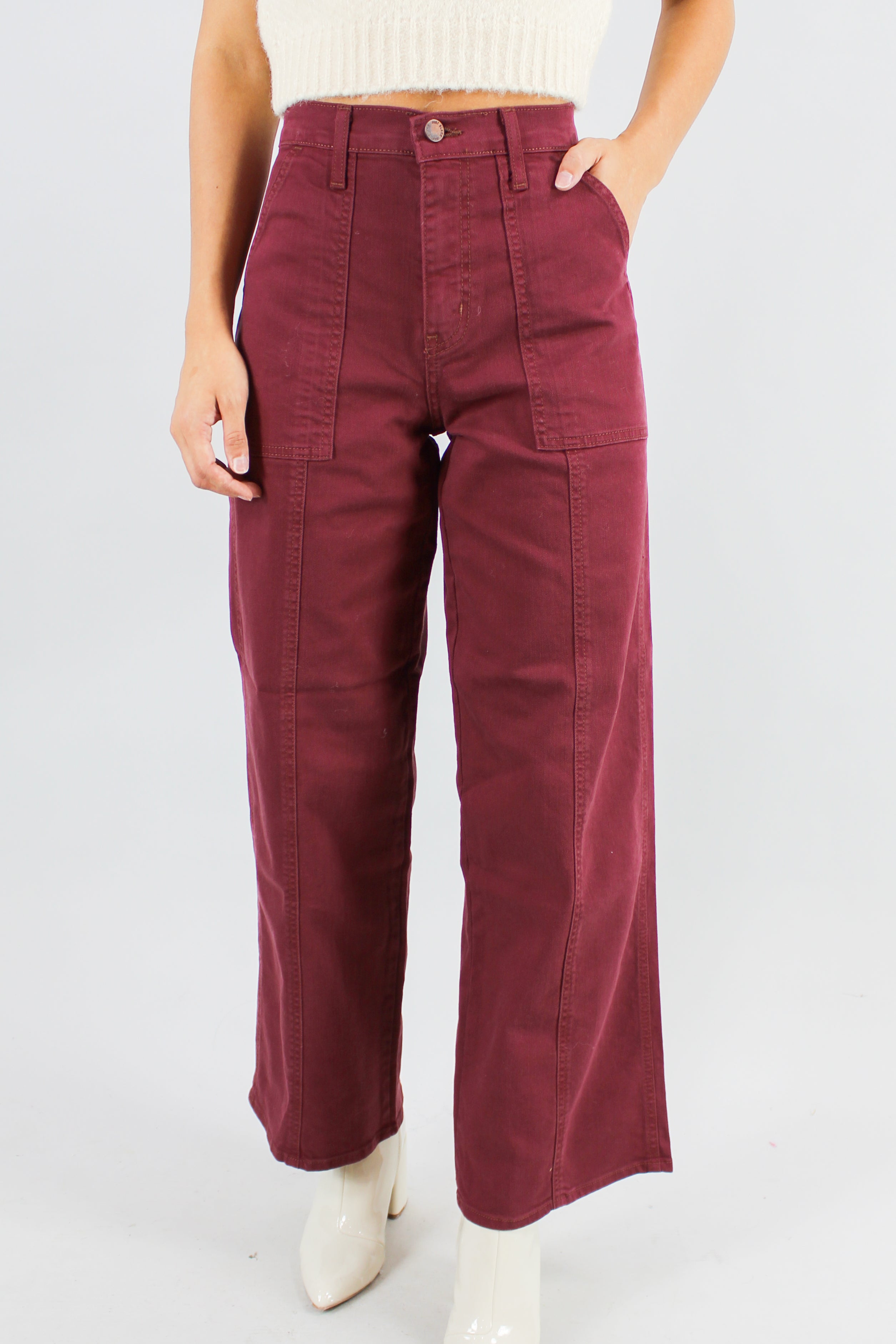 Here for the Wine Utility Pants - Frock Candy