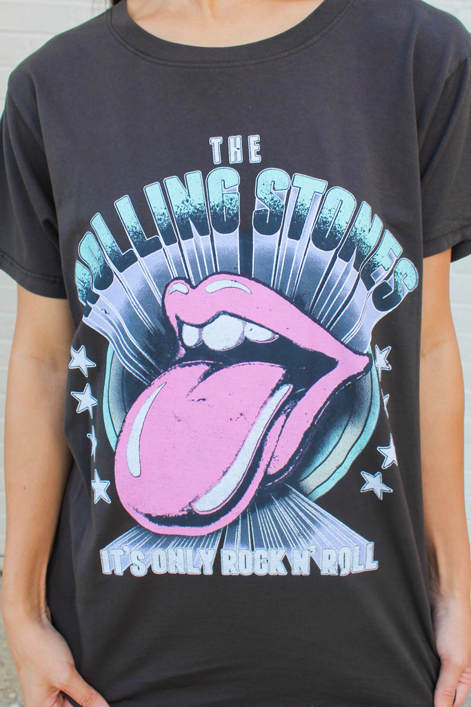 charcoal gray rolling stones graphic tee
