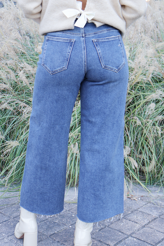 cropped wide leg jeans