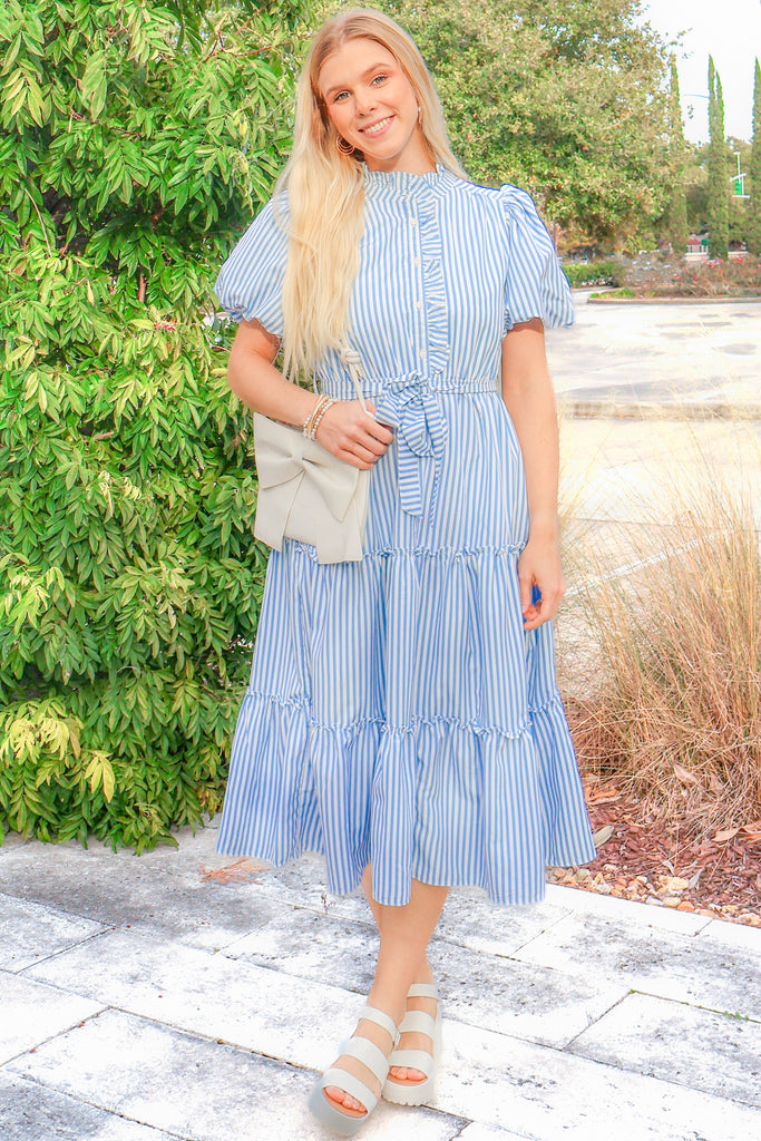 striped midi dress