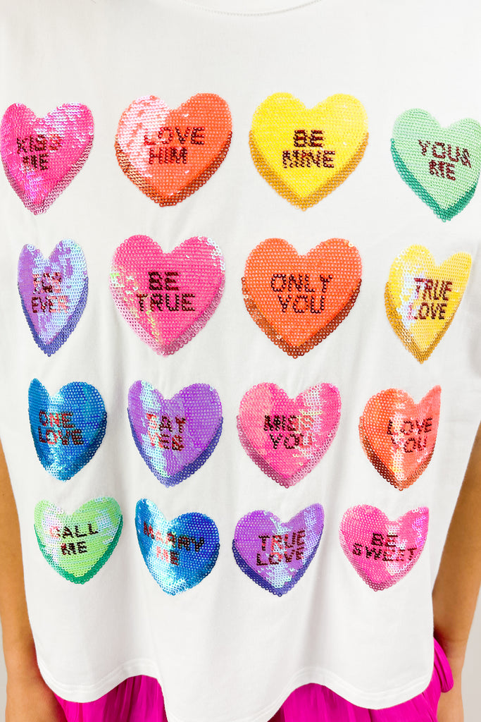 sequin candy heart tee 