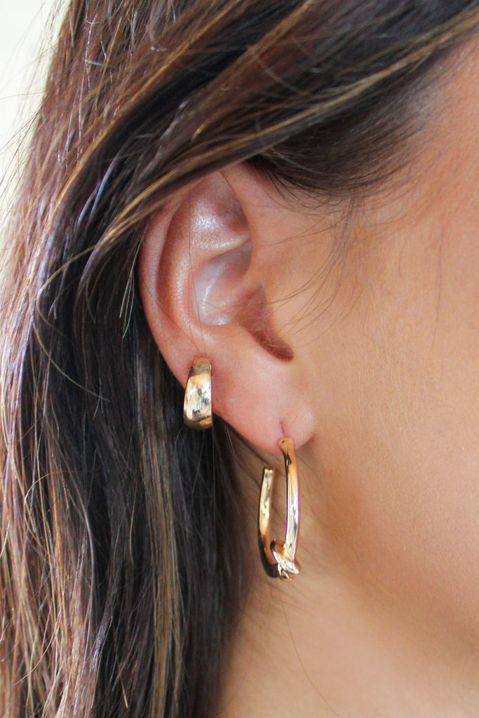 gold knotted hoop earrings