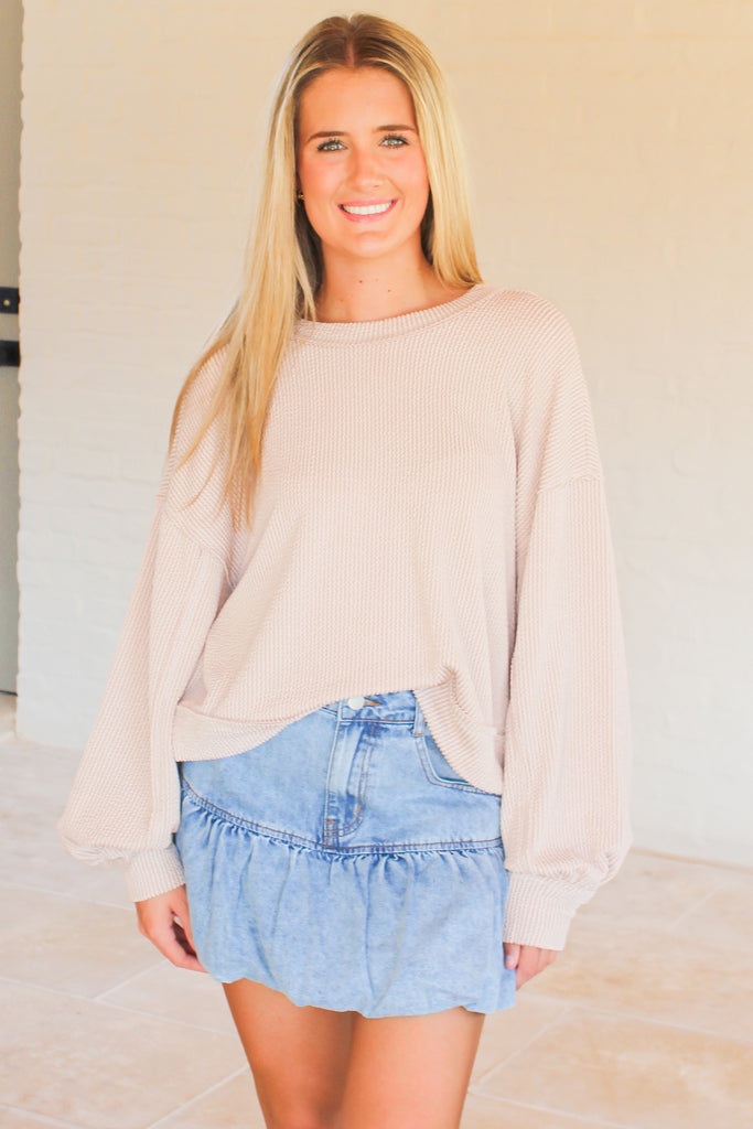 textured cropped sweater