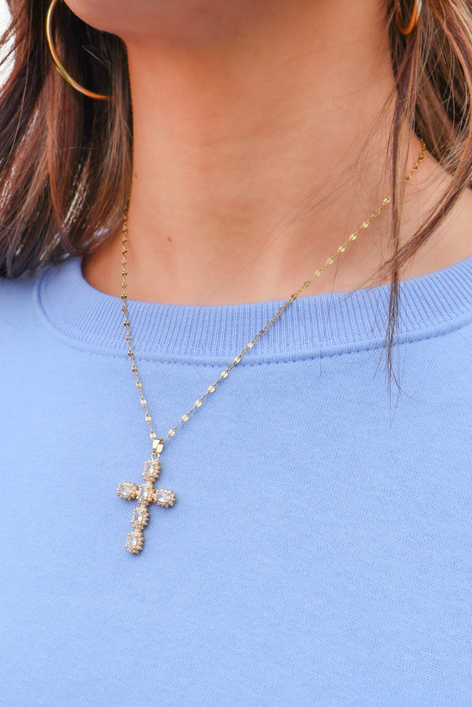 crystal cross necklace