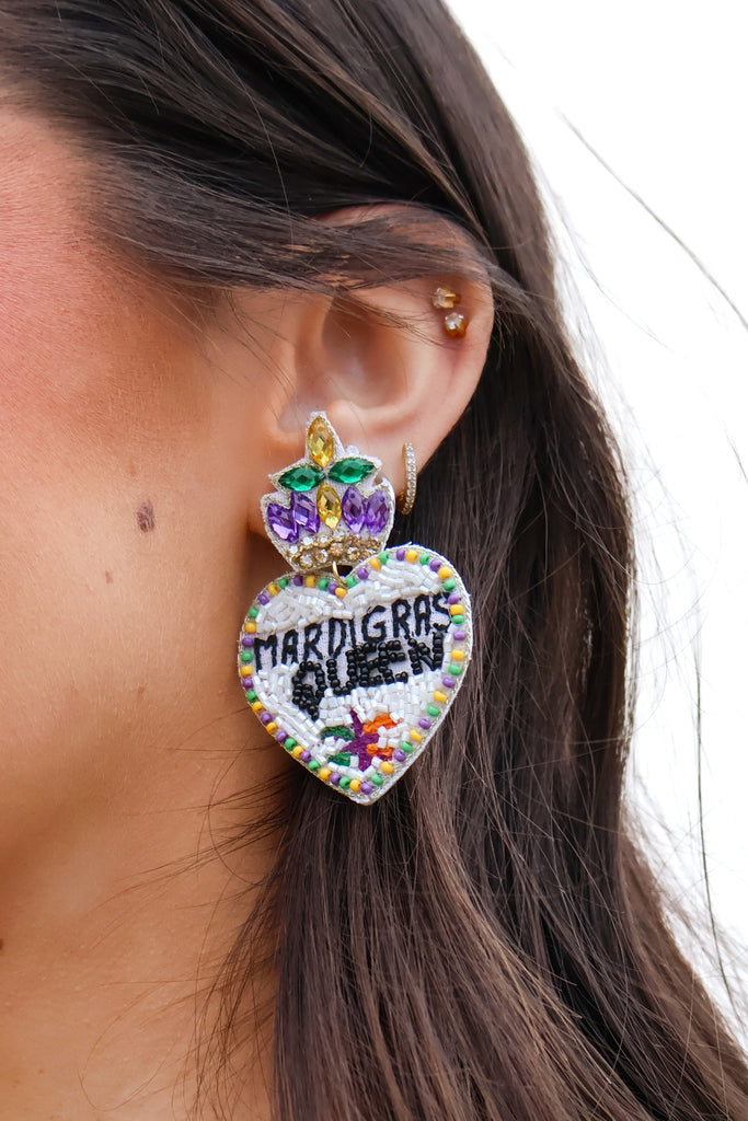 beaded mardi gras earrings