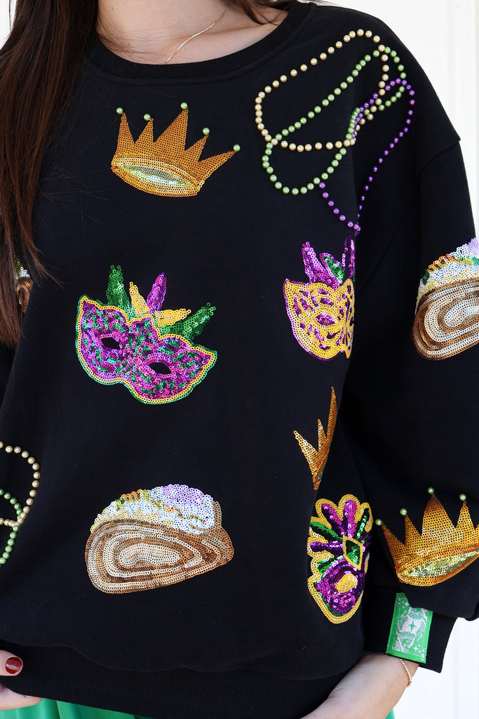 queen of sparkles sequin sweatshirt