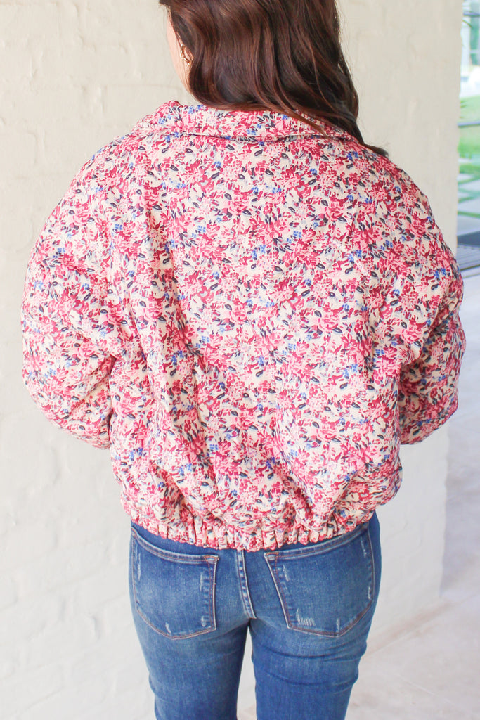 floral puffer jacket