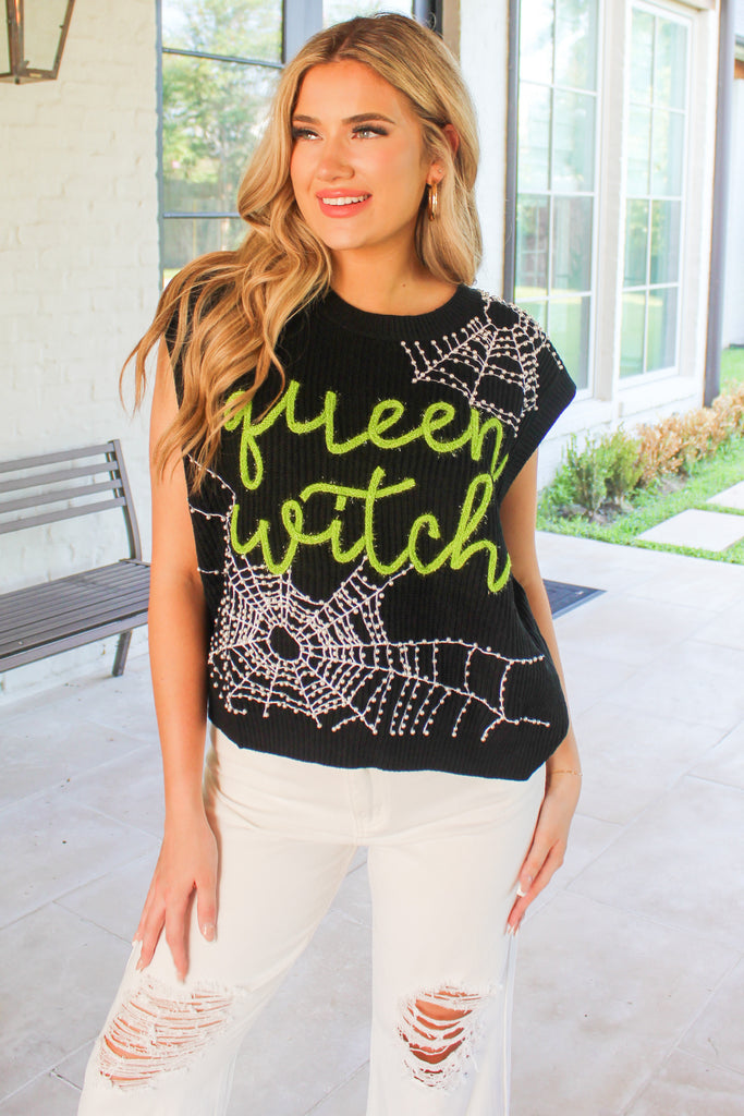 queen witch sweater tank by queen of sparkles