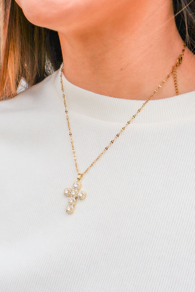 crystal cross necklace